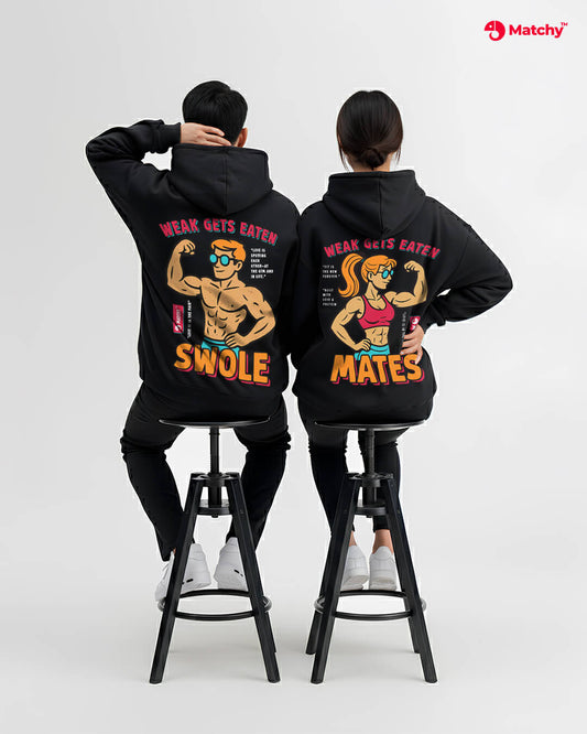 Swole-Mates Oversized Matching Couple Hoodies