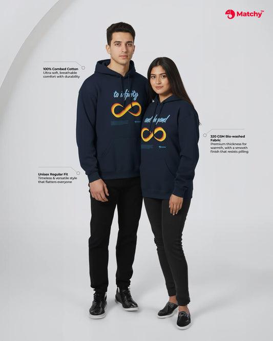 Couple Hoodies – Infinity and Beyond Matching Sweatshirts for Him & Her