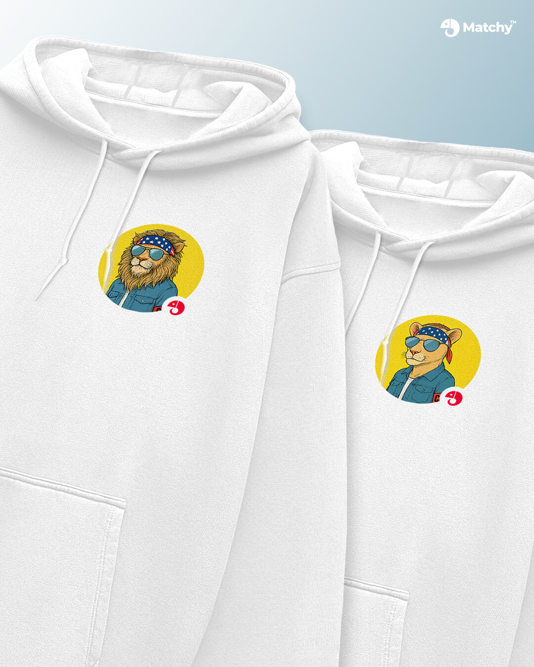 King-Queen Oversized Matching Couple Hoodies