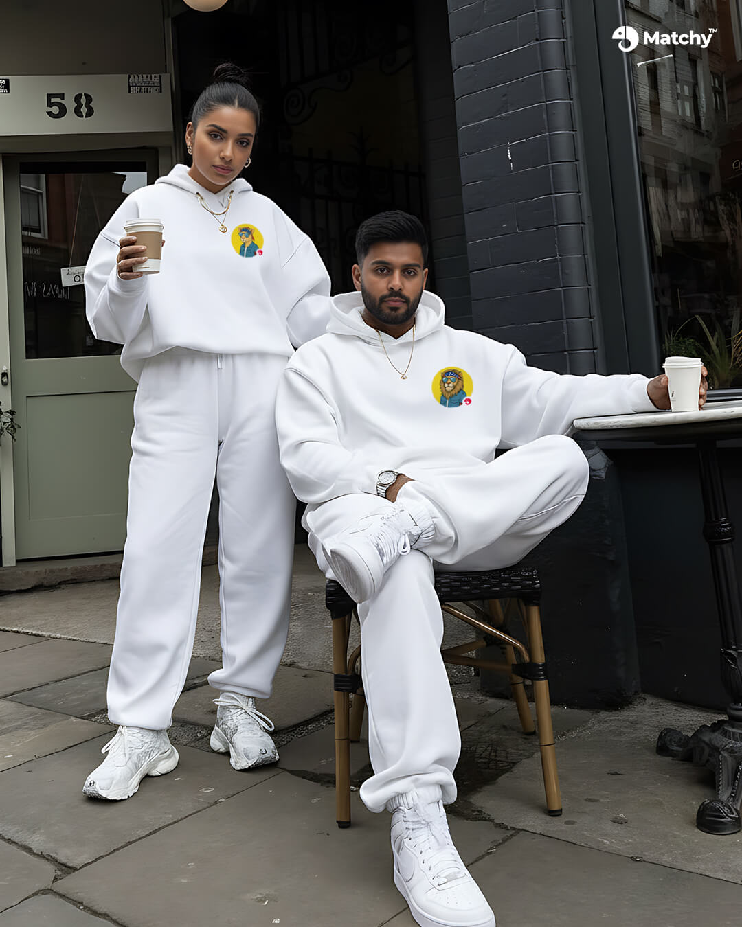 King-Queen Oversized Matching Couple Hoodies