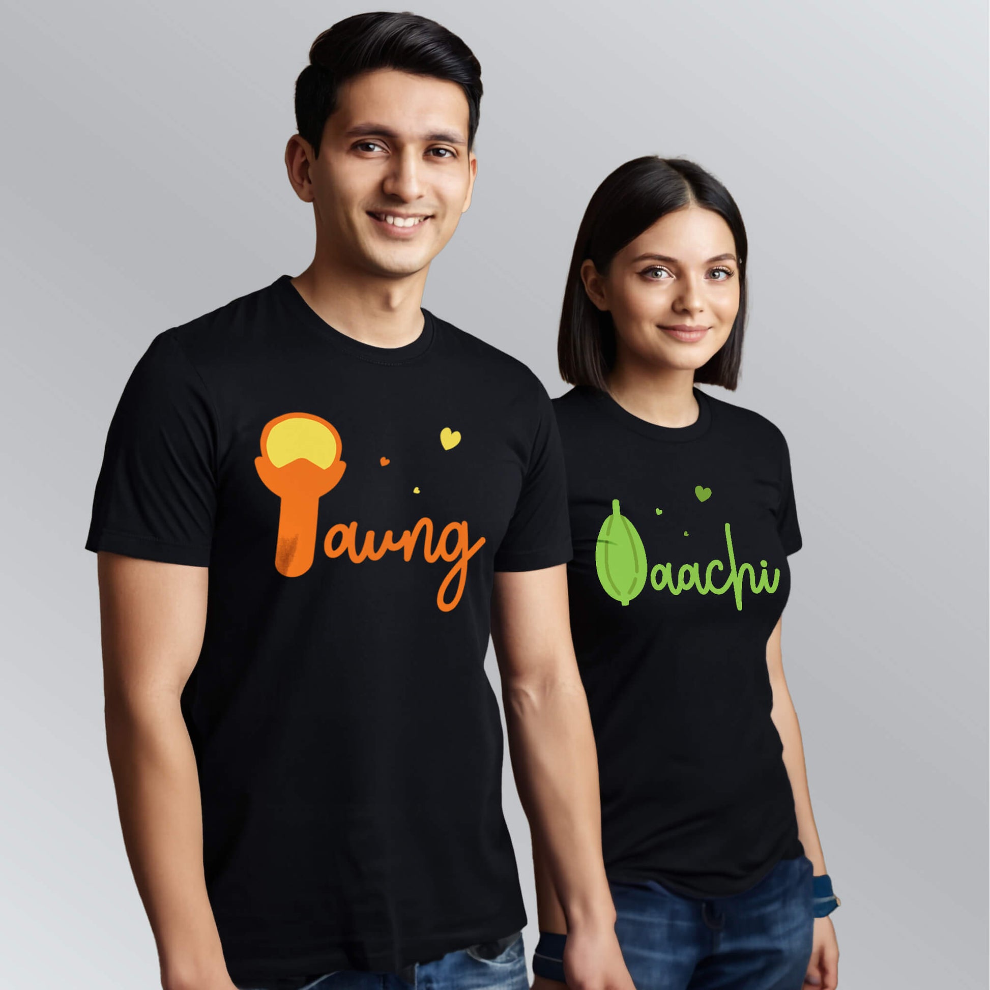 Laung Laachi T-shirts for couples in black